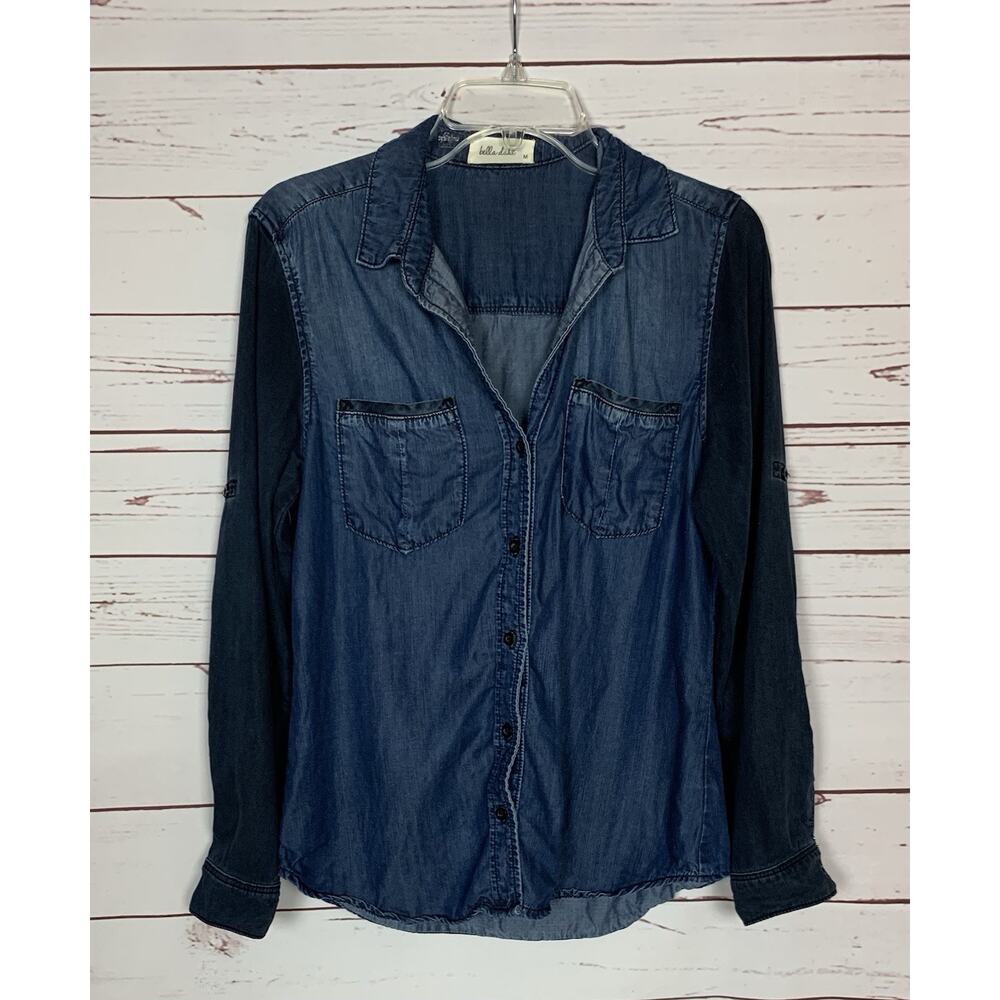 Bella Dahl Anthropologie Women’s M Medium Tencel Blue Denim Button Top Shirt